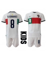 Portugalsko Bruno Fernandes #8 Venkovní dres pro děti MS 2022 Krátký Rukáv (+ trenýrky)